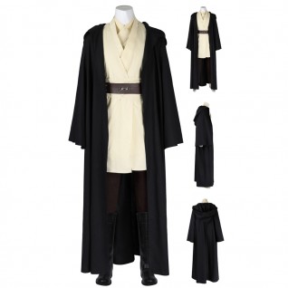 Obi-Wan Kenobi Qui-Gon Jinn Cosplay Costumes Star Wars Episode The Phantom Menace Suit