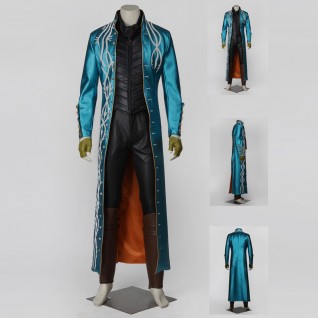 Devil May Cry 3 Vergil Cosplay Costumes DMC Halloween Suit