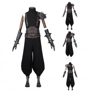 FF7 Remake Cloud Strife Halloween Cosplay Costumes Black Final Fantasy VII Rebirth Suit