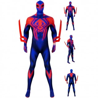 Spider-Man Across the Spider-Verse Cosplay Suit Spiderman 2099 Jumpsuit Costumes with Cape