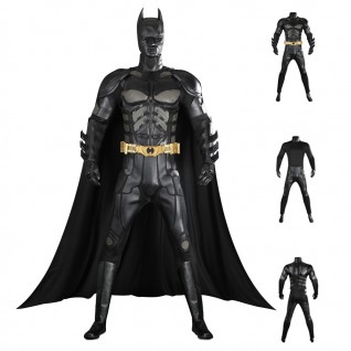 Bruce Wayne Costume The Dark Knight Batman Cosplay Suit Men Black Outfit