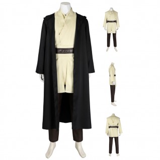 Qui-Gon Jinn Cosplay Costumes Star Wars Episode I The Phantom Menace Suit