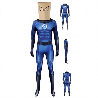 Bombastic Bag-Man Cosplay Suit Game Spiderman Costumes Blue Adult Jumpsuit