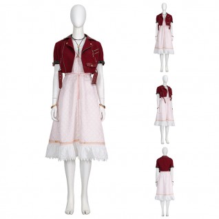 Final Fantasy VII Aerith Gainsborough Cosplay Costumes Game FF7 Suit Halloween Dress Deluxe