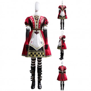 Alice Red Queen Costume Alice Madness Returns Suit Women Halloween Cosplay Outfits