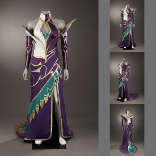 Morgana Costumes Game League of Legends Cosplay Suit LOL Purple Halloween Outfit