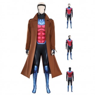 X-Men Remy LeBeau Costumes Gambit Suit Men Halloween Cosplay Outfits