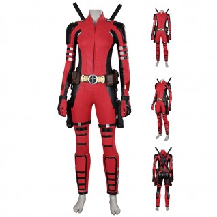 Deadpool 3 Lady Costumes 2024 Deadpool Wolverine Cosplay Suit Red Outfits