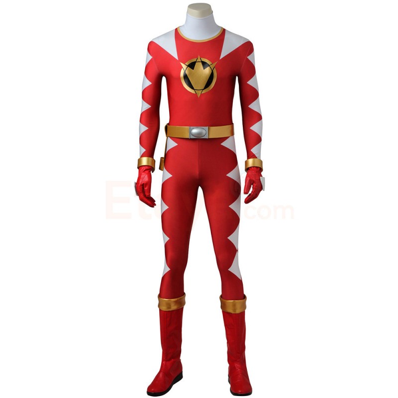 Red Dino Ranger Costume Power Rangers Dino Thunder Cosplay Suit